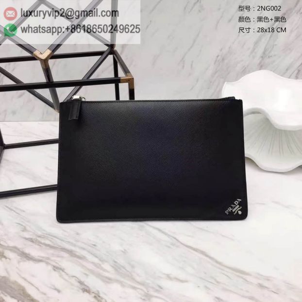 2017 PRADA Black Limited Edition 2NG002 Men Clutch Bags